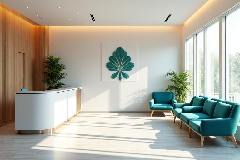 Modern, welcoming reception area of Vitalife Canopy's Atlanta office, bathed in natural light.