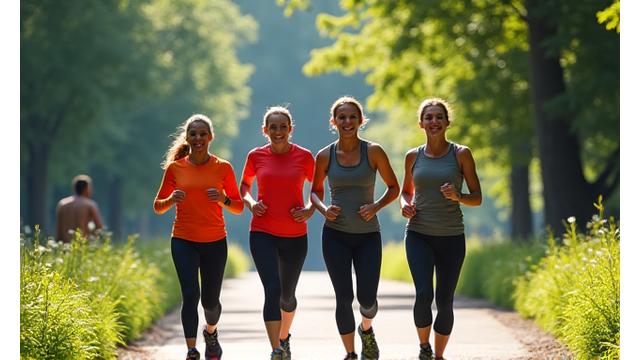 A dynamic shot of people exercising in Piedmont Park, symbolizing active Atlanta lifestyle.