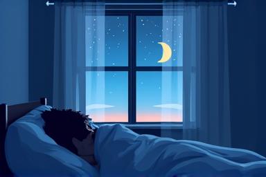 Abstract representation of deep, restful sleep with calming blue and green hues