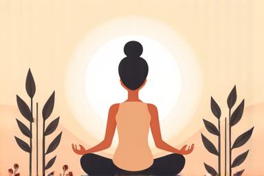 Calm individual practicing mindfulness in a serene environment, conveying stress reduction