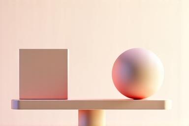 Abstract scales balancing work and personal life elements, with a smooth gradient effect