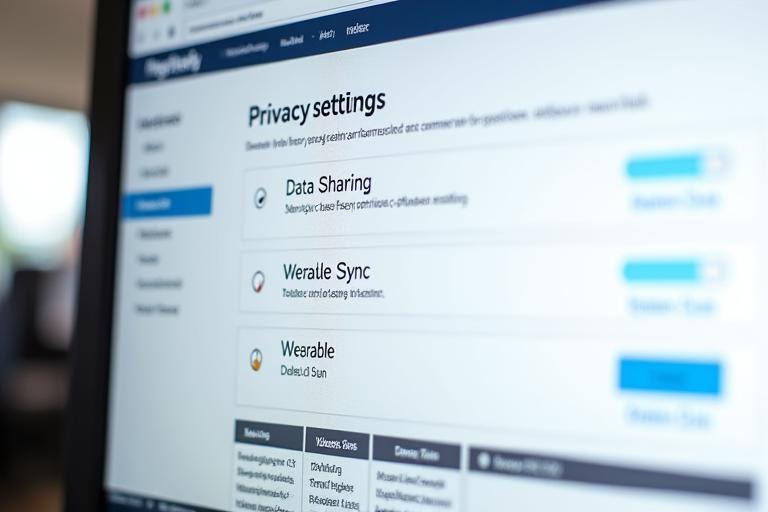 A user interface screenshot of Vitalife Canopy's privacy settings dashboard, showing various toggles and options for data sharing and communication preferences.