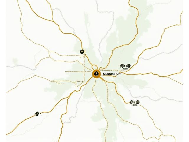 A modern map of Atlanta highlighting wellness centers and delivery routes, with small icons representing product packages.