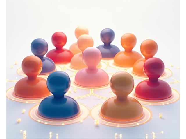Symbolic image of diverse individuals connected by a network grid, representing community and mutual respect.