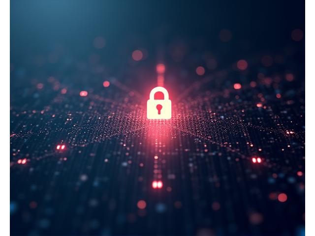 Stylized abstract depiction of secure data flow and privacy shields, highlighting digital protection.